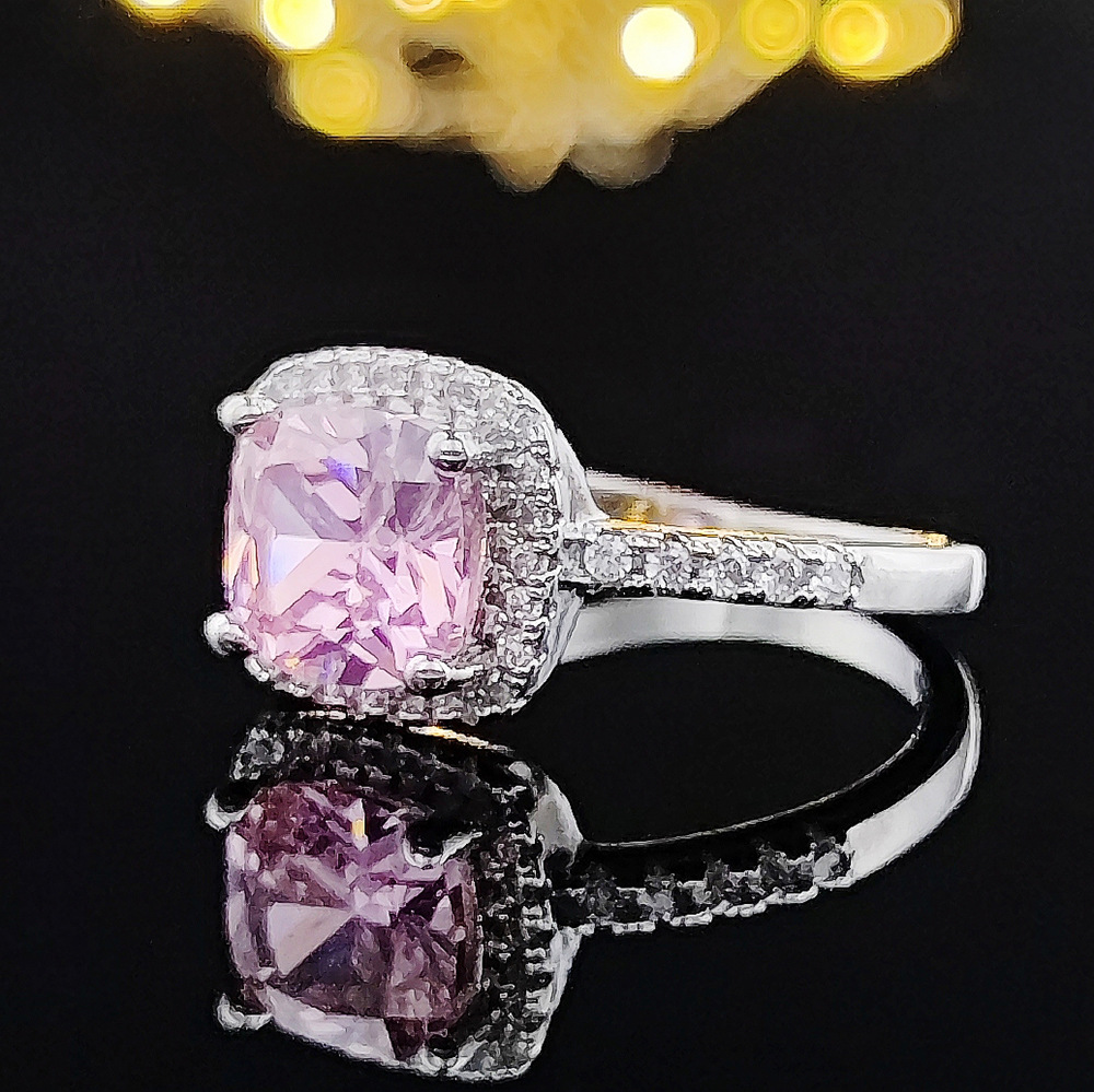 Bunter Schatz-Diamant-Ring der Moonso-Luxusmode-fetten quadratischen Frauen übertriebene tägliche Bestellung R820_voghion.com