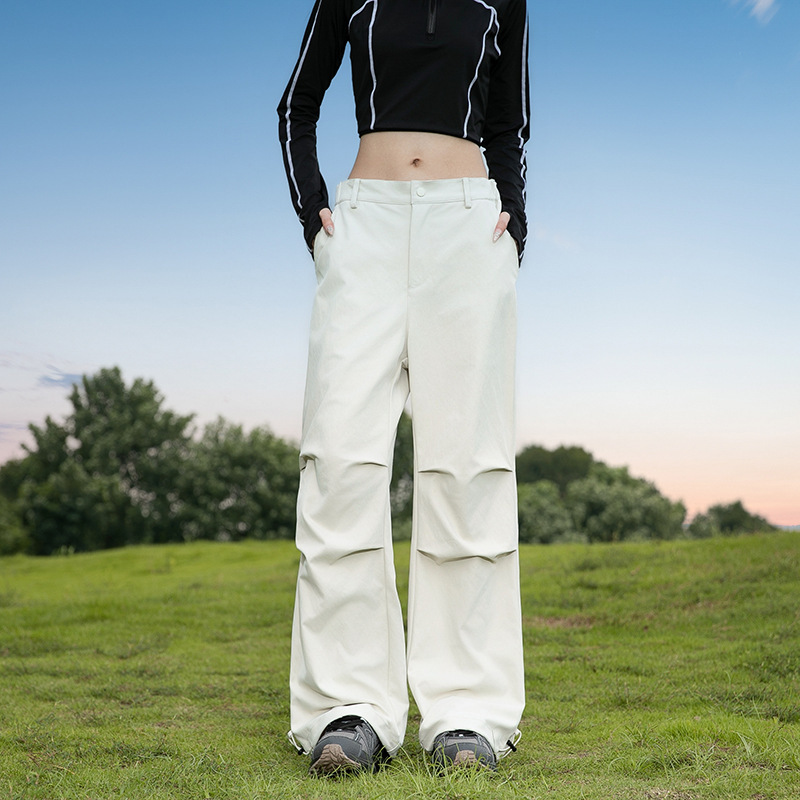 Jack's Outdoor Hiking Pleated Softshell Pants for Men and Women, Waterproof, Windproof, Wear-Resistant, Casual Cargo Pants for Hiking, Autumn and Winter