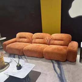 意式极简多彩休闲沙发现代艺术创意设计师大小户型胖乎乎面包沙发