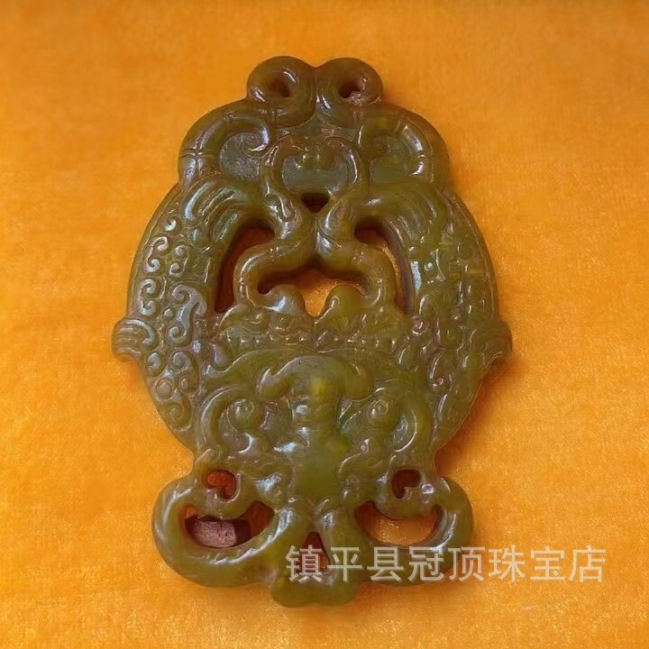 批发高古玉老玉岫玉高仿古董仿古玉器明清战汉岫玉做旧玉佩挂件|undefined
