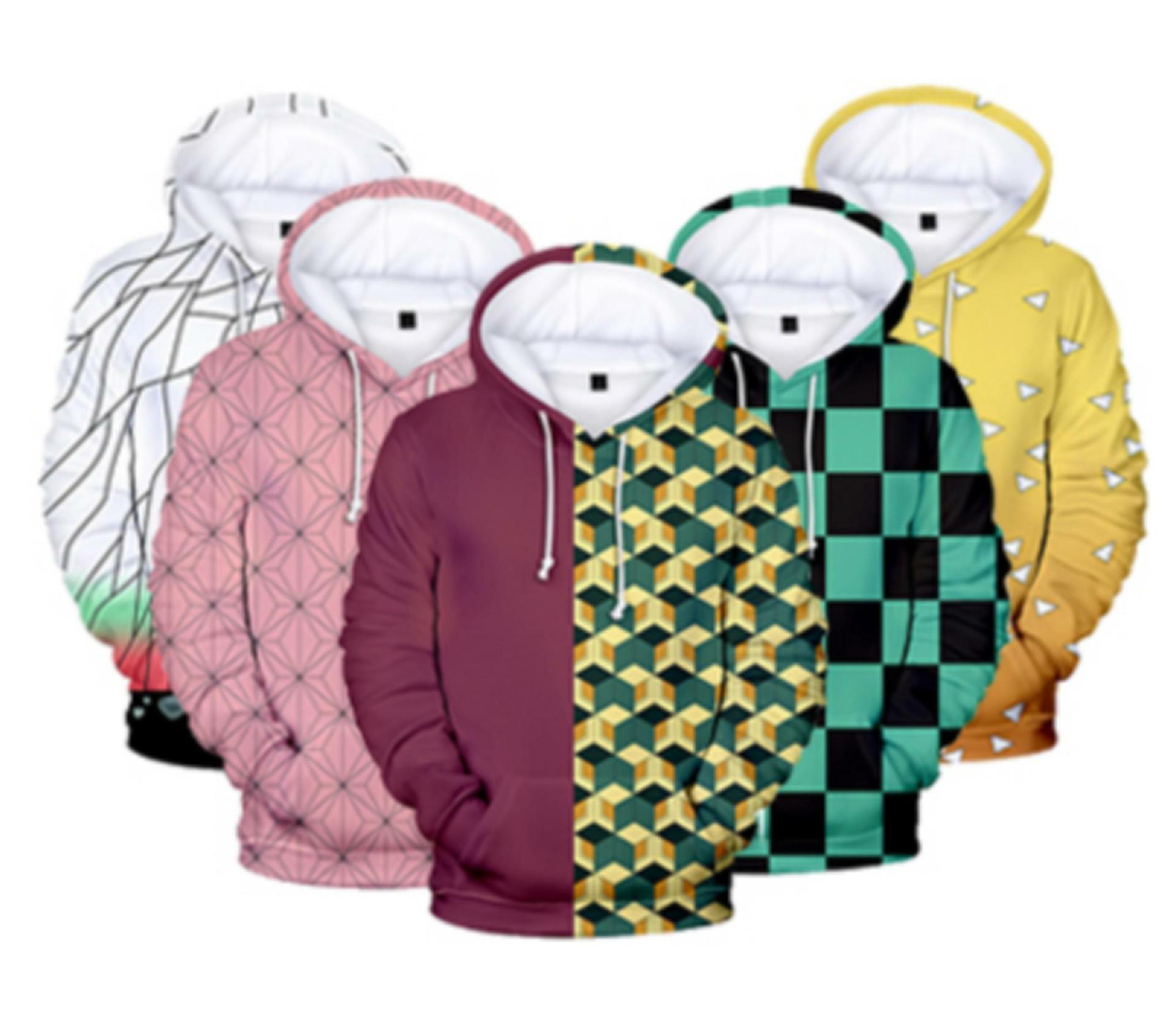 2024 nuevo suéter de impresión digital 3D de Ghost Blade, ropa Cos, suéter con capucha circundante de Tanji Lang