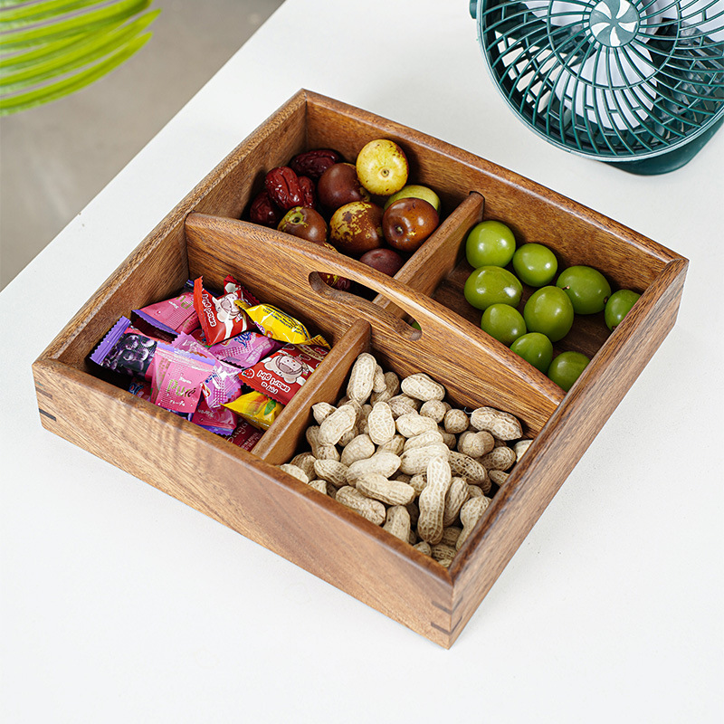 Caja de frutas secas de madera sólida de nuez caja de dulces de madera sala de estar caja de frutas caseras caja de frutas image 4