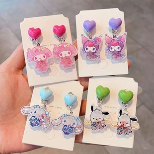 Children's Transparent Flower Ear Clips 2024 New Little Girls No Ear Piercing Ear Accessories Baby Accessories