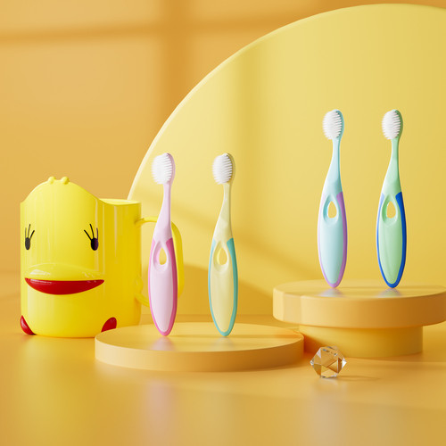 [Pack of 4] Children's toothbrush 3-6-12 years old 52-hole soft small brush head oral cleaning baby