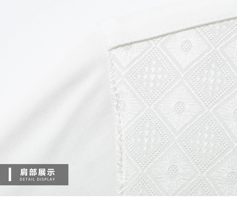 Áo polo nam tay ngắn lụa tơ tằm cao cấp cổ bẻ — Trắng 5251 chi tiết 18