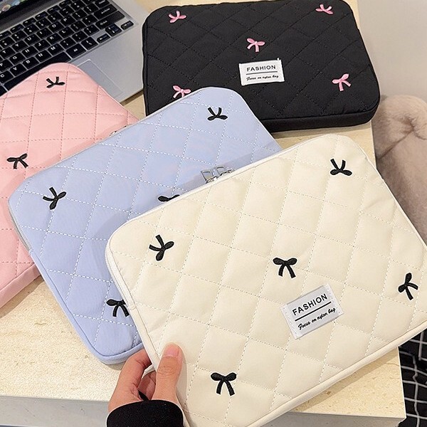 2025 New Korean Style Cute Little Bow iPad Tablet Liner Bag Niche Design