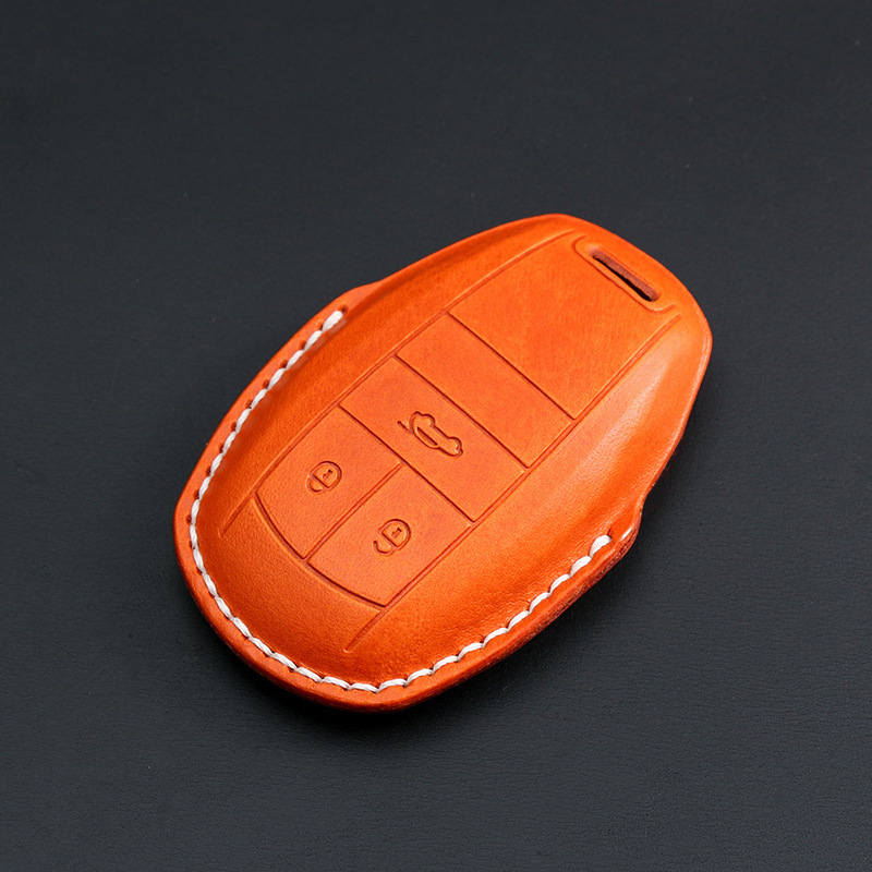 Factory Customized Key Case Suitable for Bentayga, New Continental Gt High-End Protective Shell Buckle Cowhide Key Cover