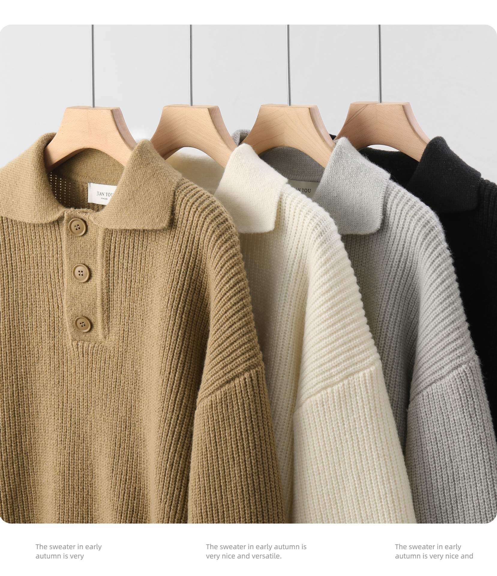 Men's Plus Size Polo Knit Sweater Casual Long Sleeve Pullover_voghion.com