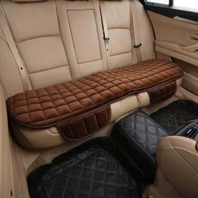 Wool pad – Plush Cushion Winter Three-Piece Set - rear-three-seater-brown