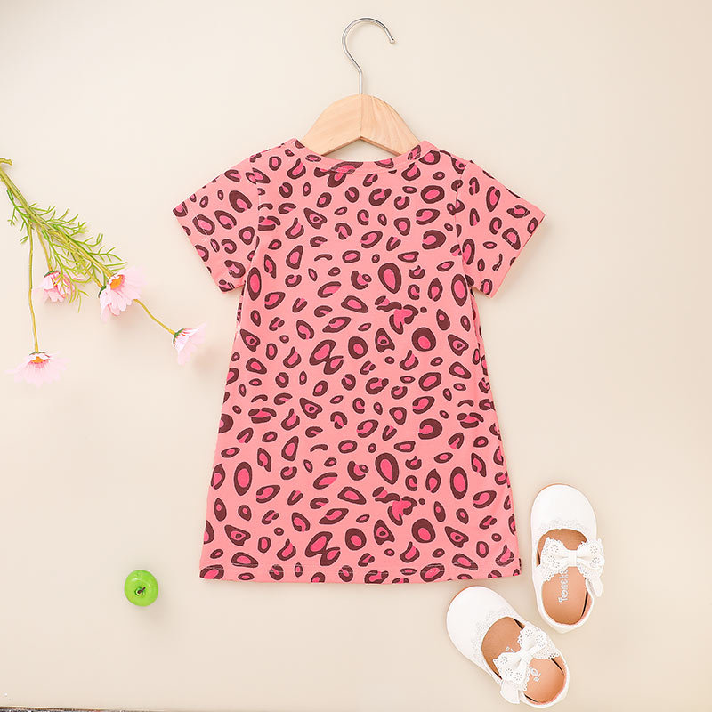 Leopard Print A-line Children's Dress Wholesale Nihaojewelry display picture 3