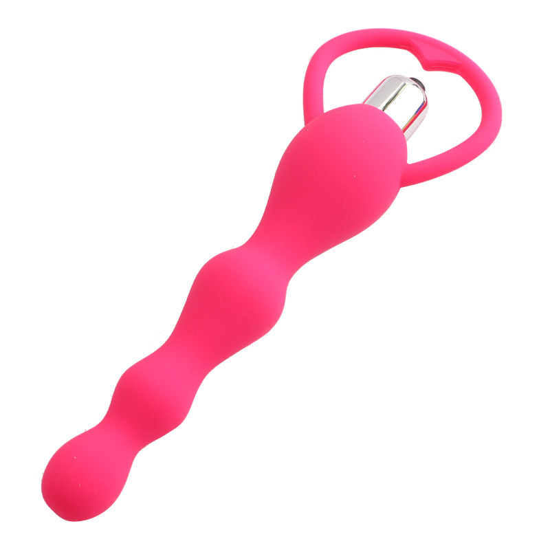 Vibrating Silicone Anal Beads Plug, Black Multi-Function Adult Toy — detail image 11