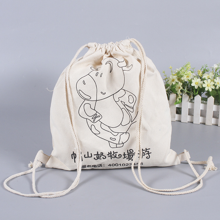 供应购物帆布袋厂家批发背包棉布袋加印logo双肩棉布袋双肩帆布袋