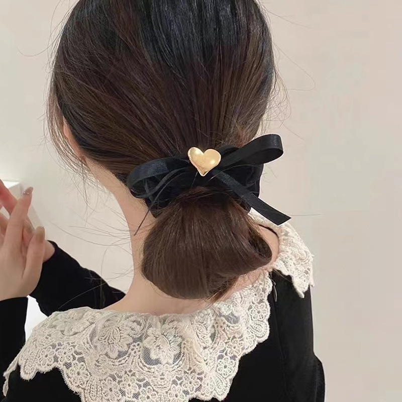 Fashion Heart Shape Cloth Hair Tie 1 Piece display picture 4