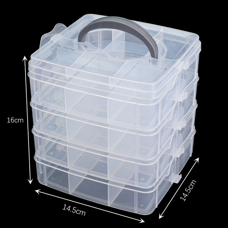 透明プラスチック多段階取り外し可能透明ジュエリー収納ケースアクセサリーイヤリング指輪レゴ玩具整理ケース|undefined