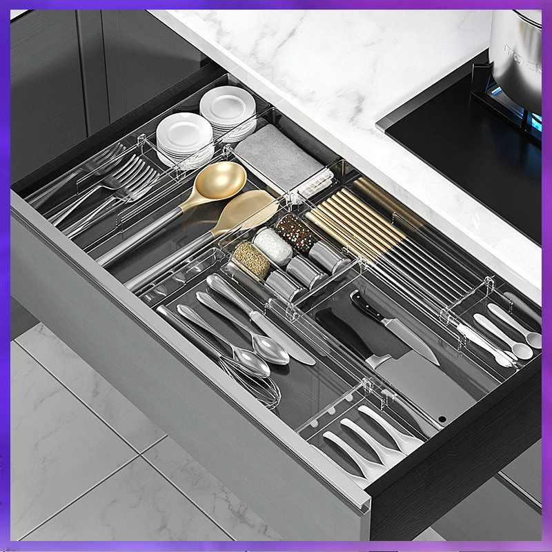 ✅ Кухонный ящик для хранения, перегородка, простые палочки для еды, нож и вилка, ящик для хранения посуды, бесплатная комбинация, домашняя настольная перегородка