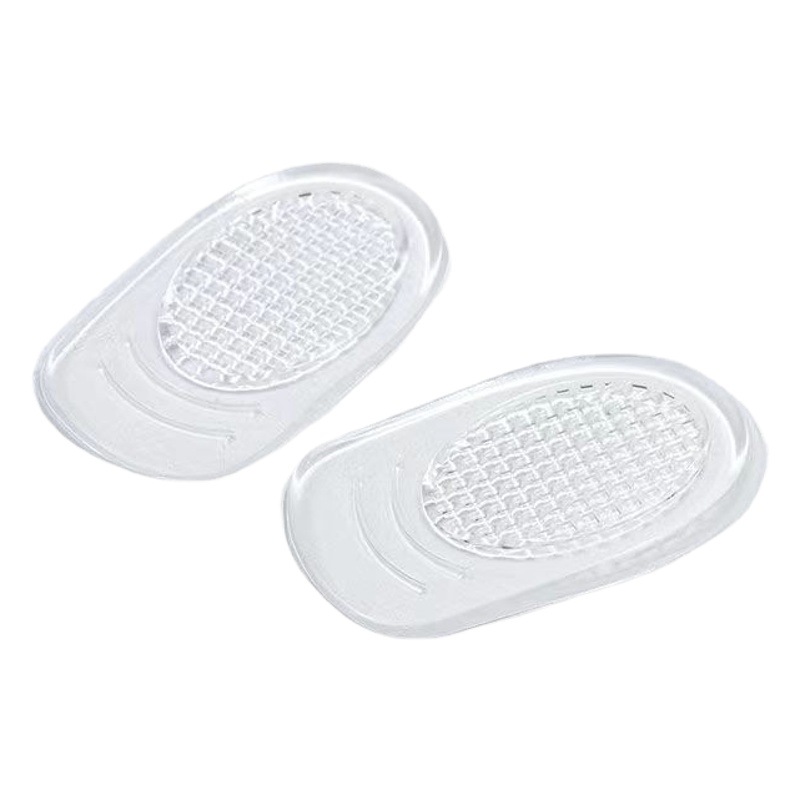 Almohadilla de tacón transparente de silicona Cojín de tacón autoadhesivo para hombres zapatos de cuero de tamaño medio tacones altos antideslizante Plantilla de absorción de impactos para mujer