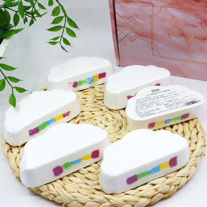 Boxed rainbow cloud bath ball Xiangfen essential oil bubble bomb bubble bath explosion salt bath salt aromatherapy bath salt ball Boxed rainbow cloud bath ball Xiangfen essential oil bubble bomb bubble bath explosion salt bath salt aromatherapy bath salt ball