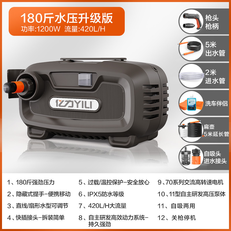 Shuǐbèng – Yili Black Knight Car washing machine - 180-pressure-portable-upgrade-edition
