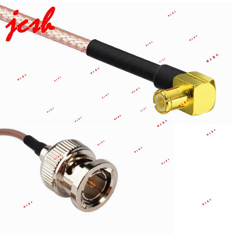 BNC-J公头转MCX-JW90度直角弯头RG316双银特氟龙射频RF连接线