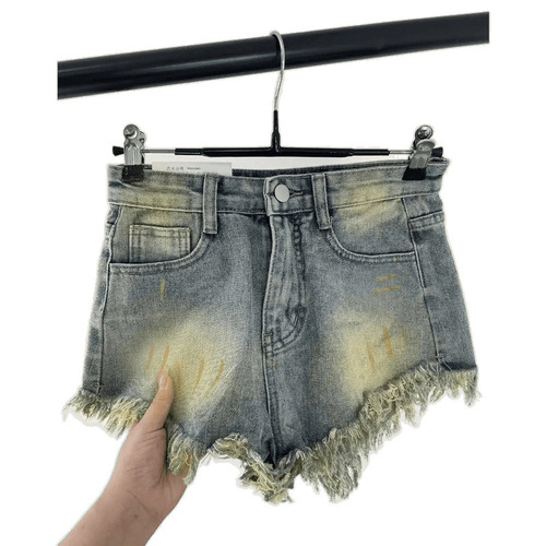 Retro Cowboy Fringe Shorts 2025 Summer Hot Girl Ins Hemmed Fitted Slimming High-Waisted Pants