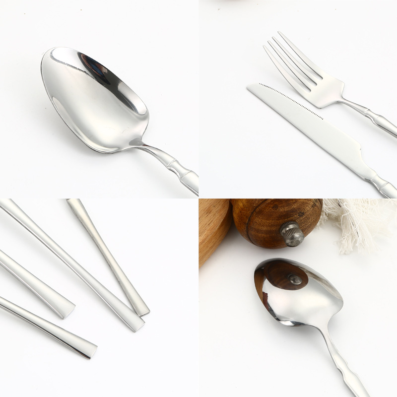 Juego de cubiertos de acero inoxidable diseño delgado de cintura pequeña, 4 piezas en caja de regalo – venta transfronteriza.