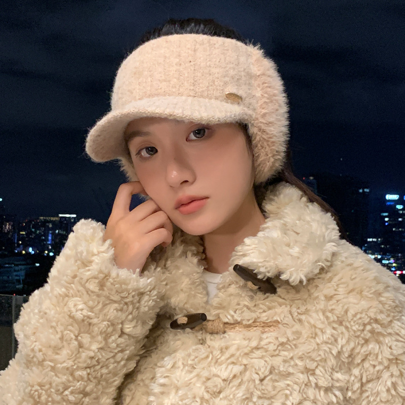 秋冬帽子女款大帽檐显脸小鸭舌针织帽高级感气质毛线帽百搭保暖帽|undefined