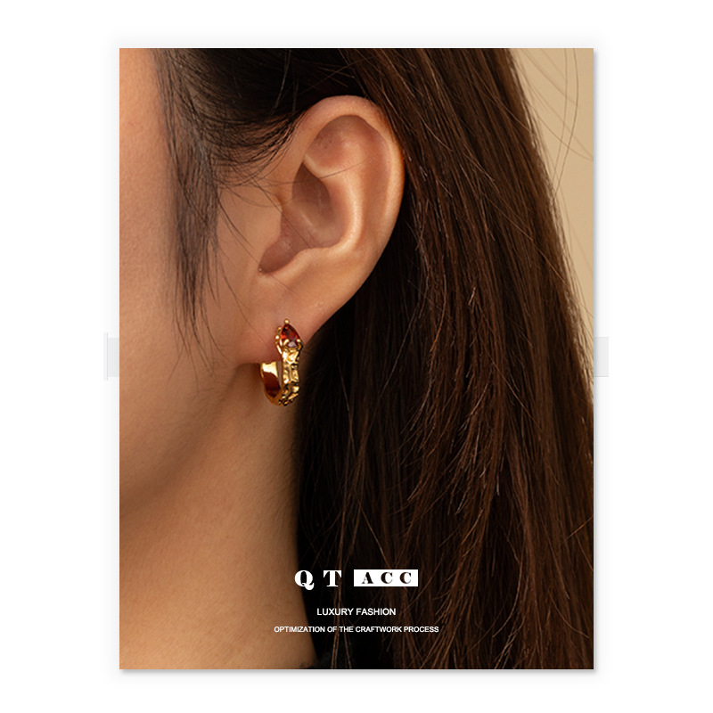 Elegante auriculares lujosos de alta calidad auriculares de zircon incrustados personales de otoño y invierno aretes de aretes de aretes lujosos de alta calidad