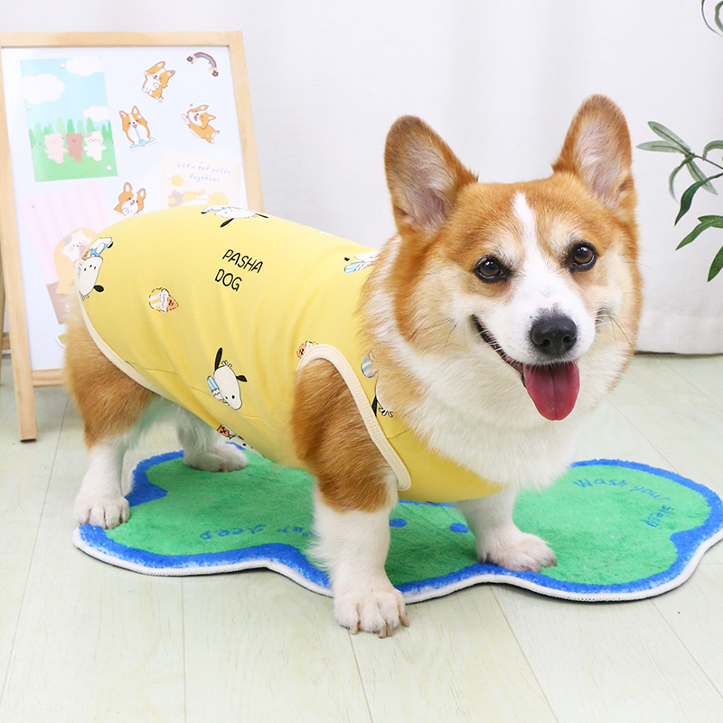 宠物狗狗肚兜衣服四脚全包防着凉防水狗雨衣柯基防脏护肚衣防尘裤|undefined