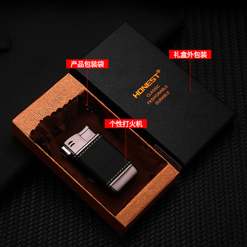Baicheng oblique fire pipe special lighter old-fashioned retro personality men's gift inflatable lighter manufacturer wholesale