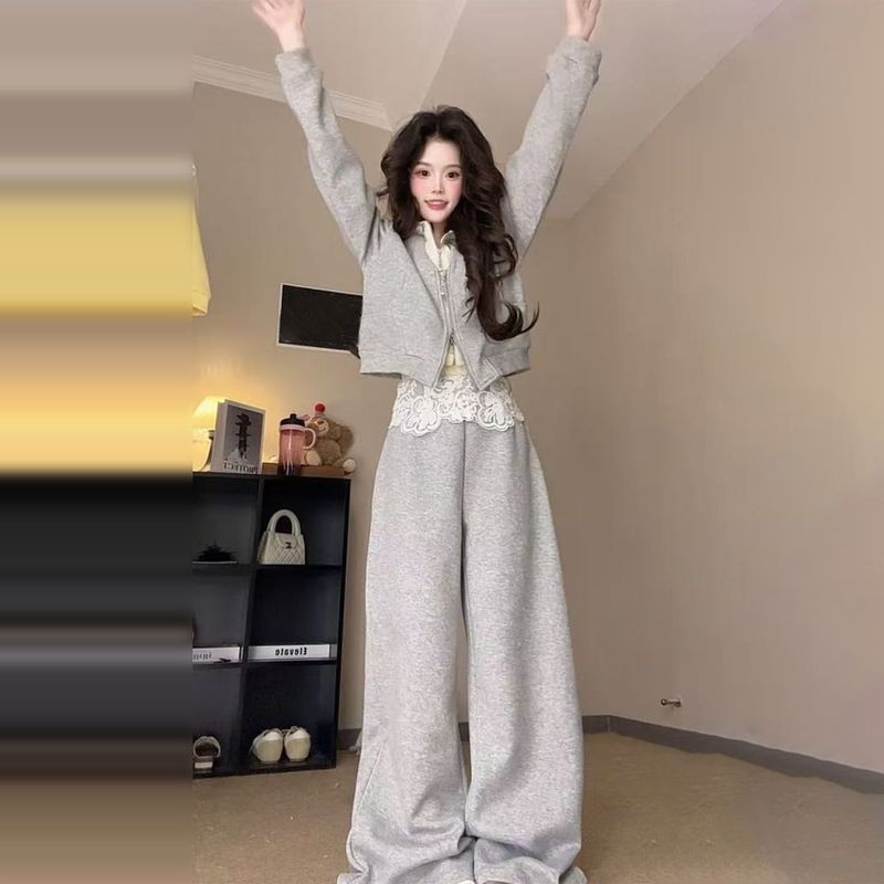 早秋季韩系卫衣松弛感穿搭配一整套装女2025新款初秋装超火小个子|undefined