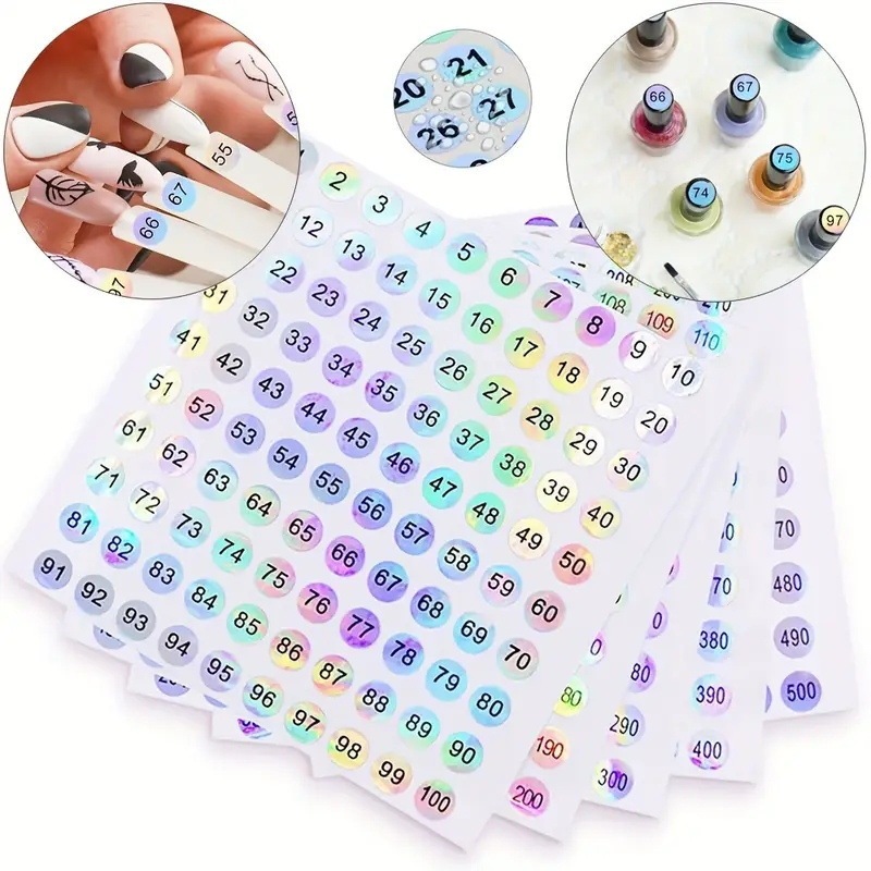 1 to 500 Number Digital Laser Sticker Round Label Adhesive Sticker Nail Polish Cosmetic Bottle Label Sticker 1 to 500 Number Digital Laser Sticker Round Label Adhesive Sticker Nail Polish Cosmetic Bottle Label Sticker