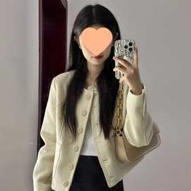 法式香风质感高级感短款外套女装春秋冬季新款气质开衫长袖小上衣