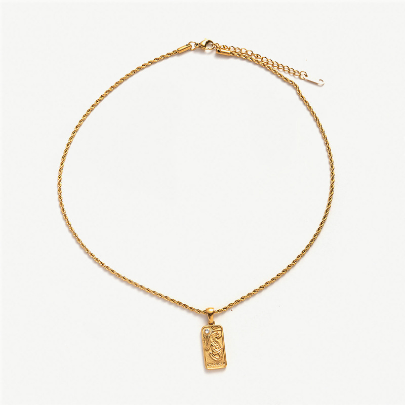 Collar de tarot de moda de mujer de 18k colgante de piedra de diamante de lujo ligero popular inns cadena de suéter cadena clavícula