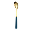 Net Red Product Stainless Steel Ceramics Spoon Mo Lu Golden Sketch Drink Drinking Soup and Steak Korean Top Spoon wholesale