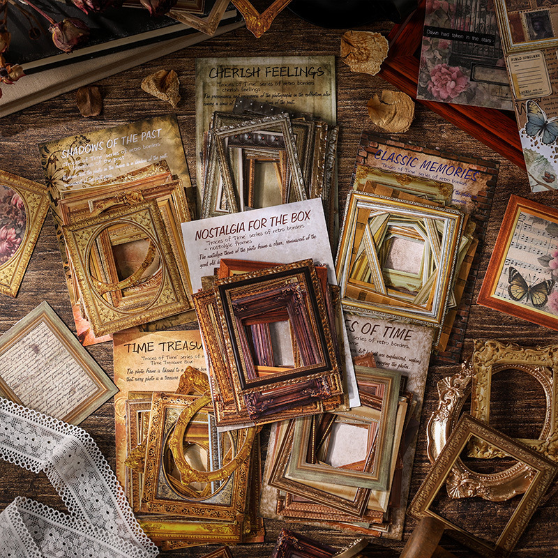 Años de marca adhesiva marcador de fotos pegatinas transfronterizas diy retro marcador de fotos pegatinas decorativas pegatinas de marco de fotos europeas