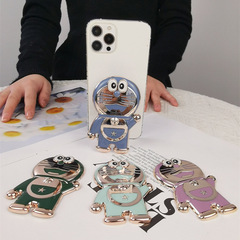 新款手機殼後粘式支架叮噹貓隱形推拉摺疊支架懶人桌面追劇神器