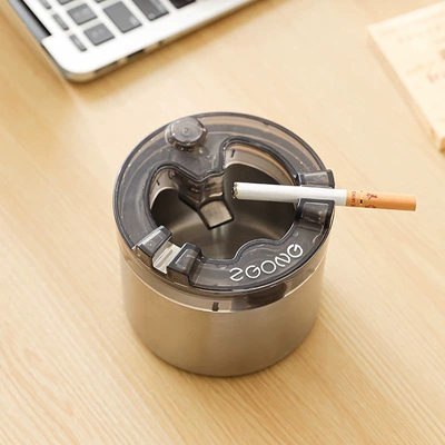 Creative stainless steel ashtray, high-end, classy, suitable for home living rooms, offering a premium feel, suitable for offices, light luxury, commercial use (Car ashtray) - 1-piece-of-ashtray