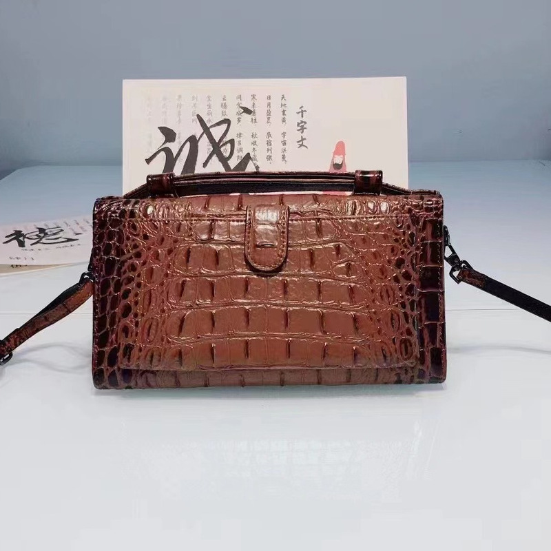 Cross-border Trendy Bag 2022 Middle East New Crocodile Shoulder Crossbody Women's Bag Genuine Leather Multi-function Portable Wallet