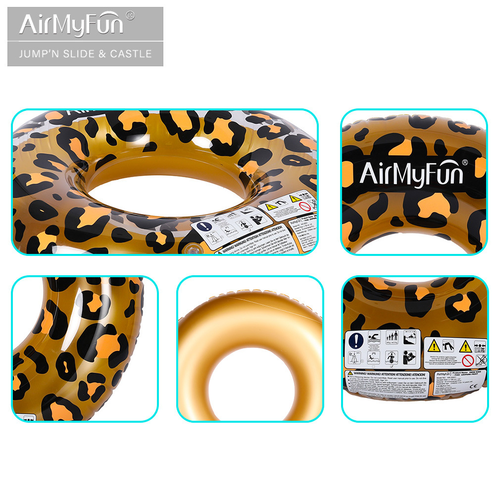 AMF | Anillo de natación con estampado de leopardo dorado Anillo de natación para adultos Ocio y entretenimiento acuático Productos acuáticos Anillo de natación para adultos