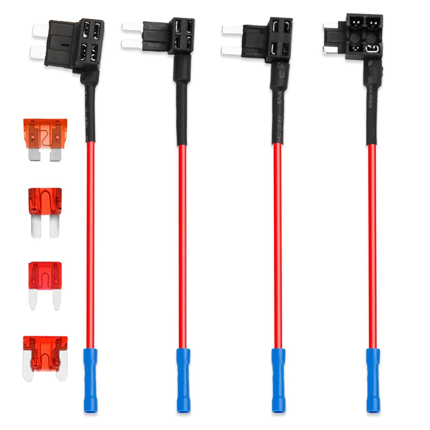 QIATOL 保险丝水龙头,4 件添加电路迷你微型低调保险丝水龙头套件