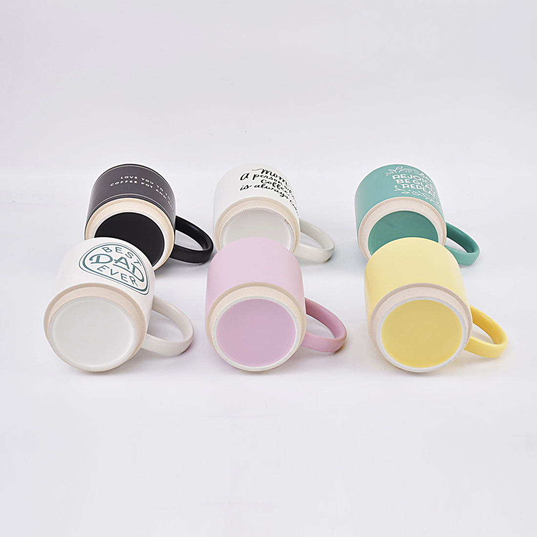 ceramic Multicolour Stacking coffee Mugs for hot beverages