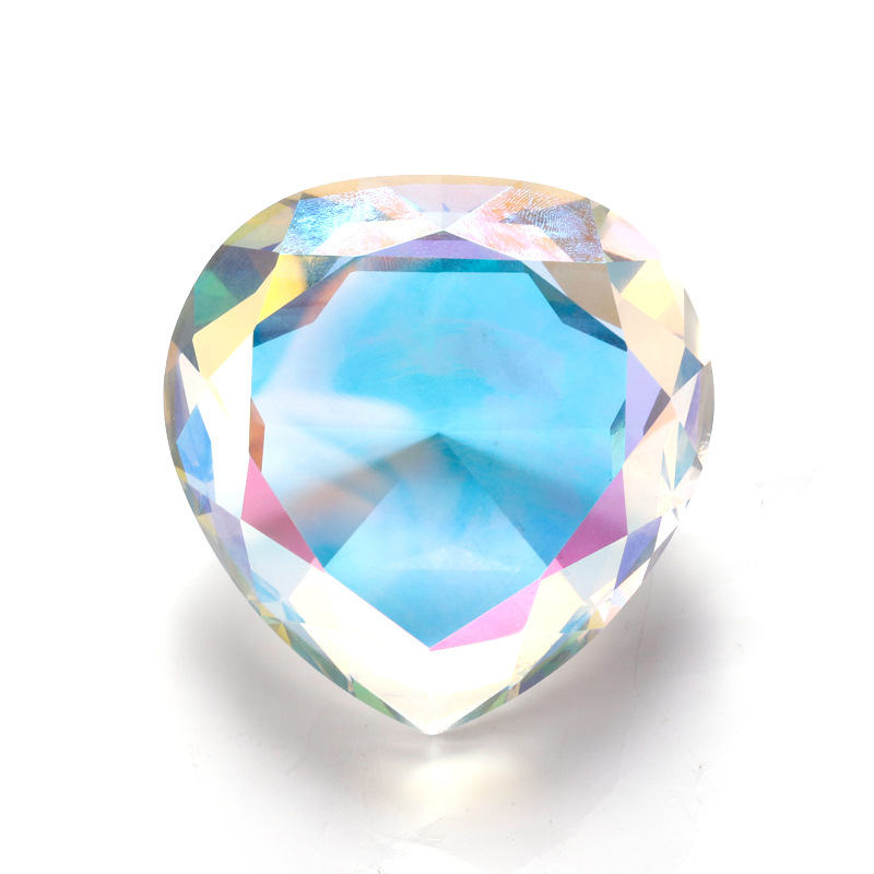 Transfronterizo arte de uñas de mano de melocotón corazón decoración de diamantes modelo de mano Pantalla de tiro en forma de corazón diamante brillante 8cm color mágico