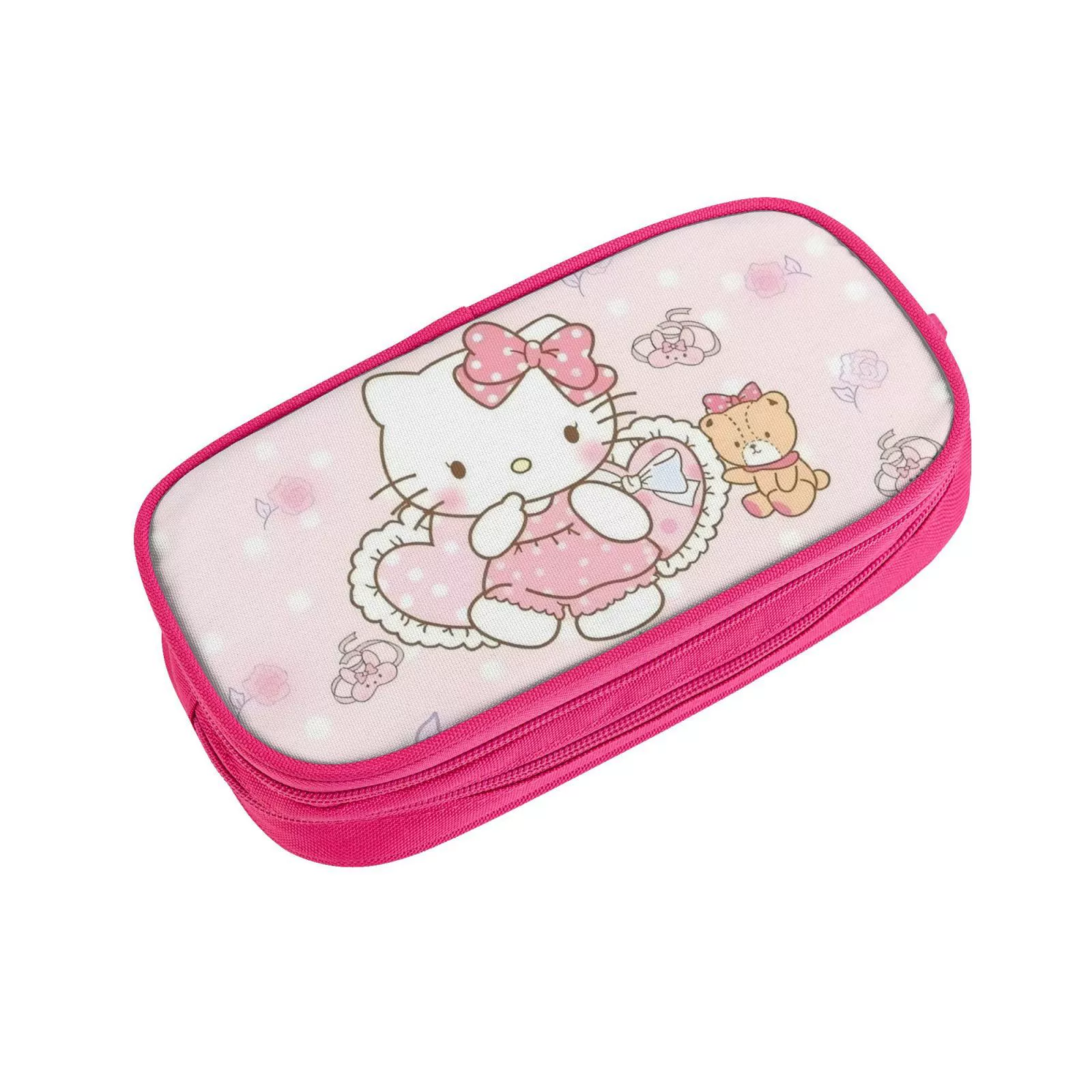 Hello Kitty, фуксия двухслойный мультяшный пенал для начальной школы, новая коллекция, начальная и средняя школа