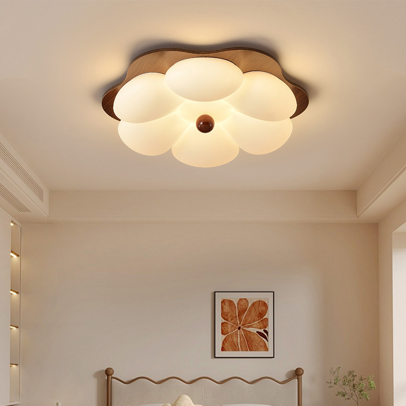 Lámpara de sala de estar de estilo antiguo, dormitorio italiano minimalista moderno, estilo crema, lámpara de techo de habitación cálida, lámpara de protección ocular de espectro completo