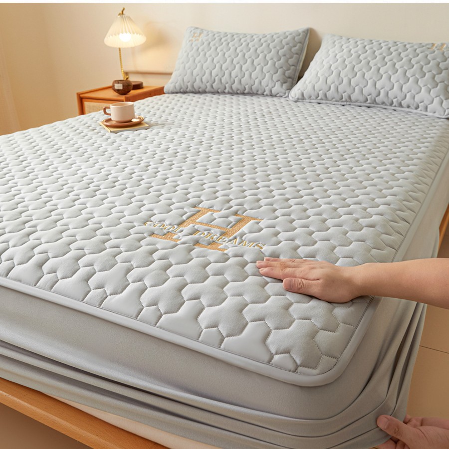 Colcha impermeable acolchada Colcha de cama engrosada de una pieza Cubierta de cama con todo incluido Cubierta protectora de colchón 2025 Nuevo Four Seasons Universal