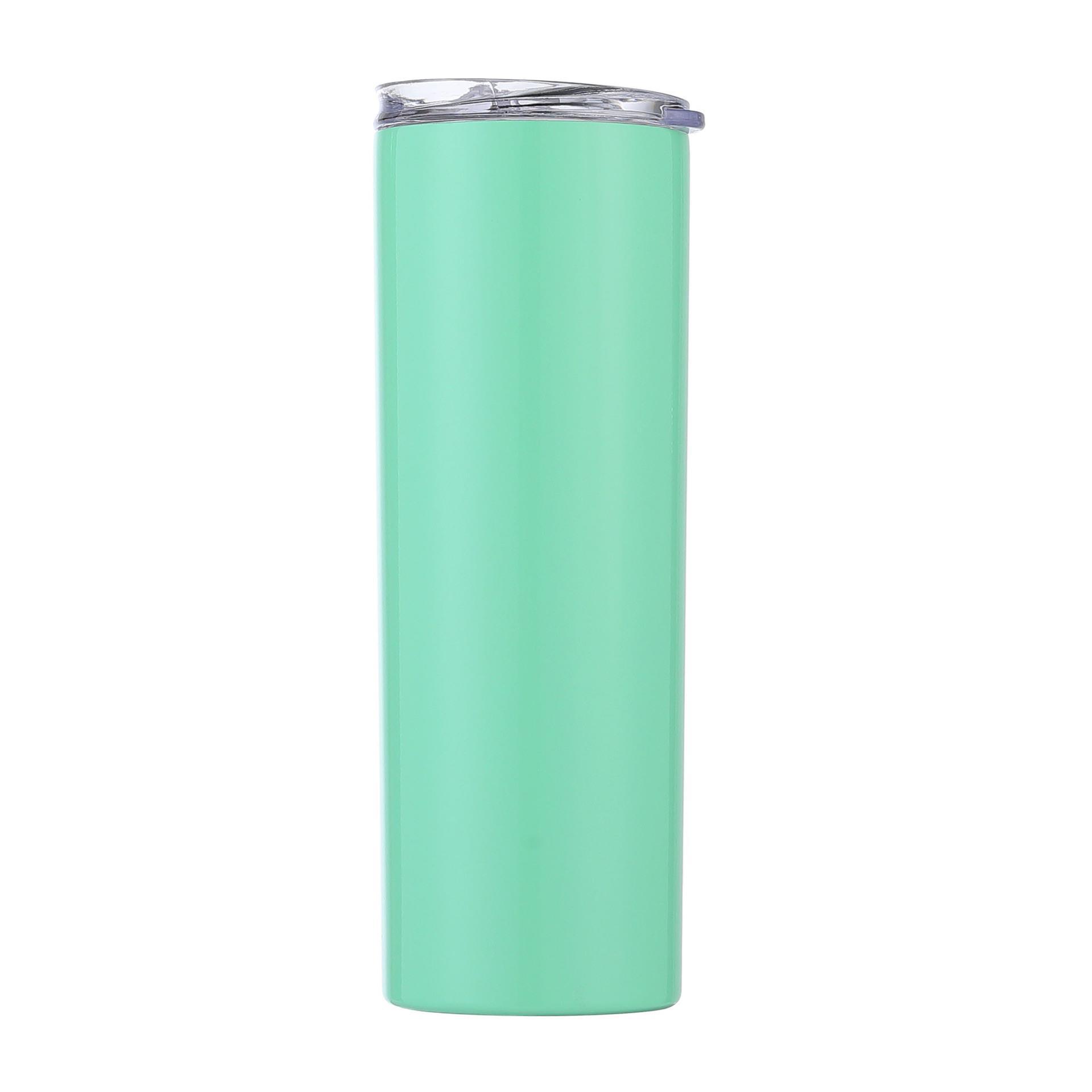 En stock 304 Acero inoxidable 20 taza recta adelgazamiento taza sublimación recubrimiento coche taza recta paja taza de agua logotipo impreso