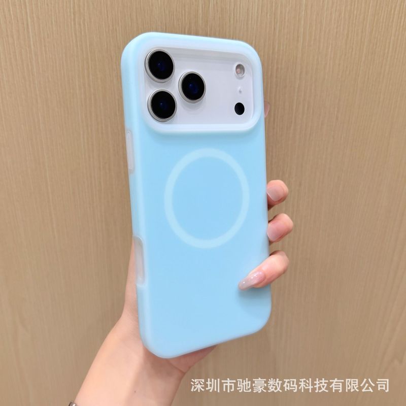 果冻磁吸适用iPhone17promax液态硅胶手机壳苹果16纯色简约防摔套|undefined