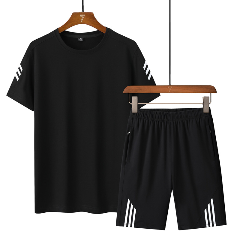 Traje deportivo de mediana edad y ancianos Traje de verano para papá de verano para hombres Camiseta de manga corta para abuelo y ancianos Ropa de verano para hombres