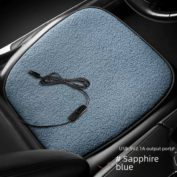 Winter warm plush usb interface 5V car heating cushion front monolithic seat car electric heating