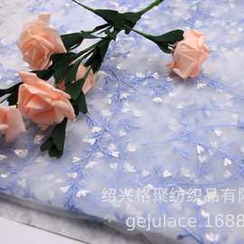 仙女网纱刺绣女童连衣裙/透明薄纱礼服女装面料